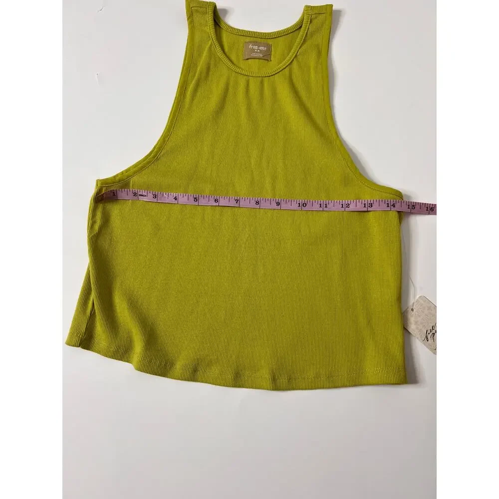 Free People Free-Est Milani Ribbed Tank Top Green Size Medium NWT